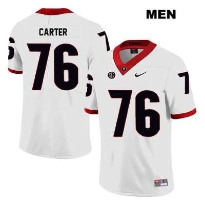 Men's Georgia Bulldogs NCAA #76 Michail Carter Nike Stitched White Legend Authentic College Football Jersey XNL8254YD